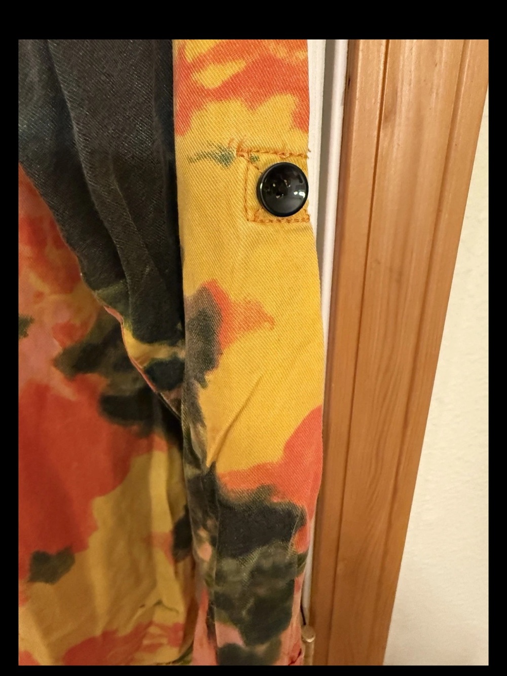 Thrill Jeans Hi Low Tie-Dyed Button Up Shirt Duster XL Destroyed Colorful Cotton - Picture 12 of 13